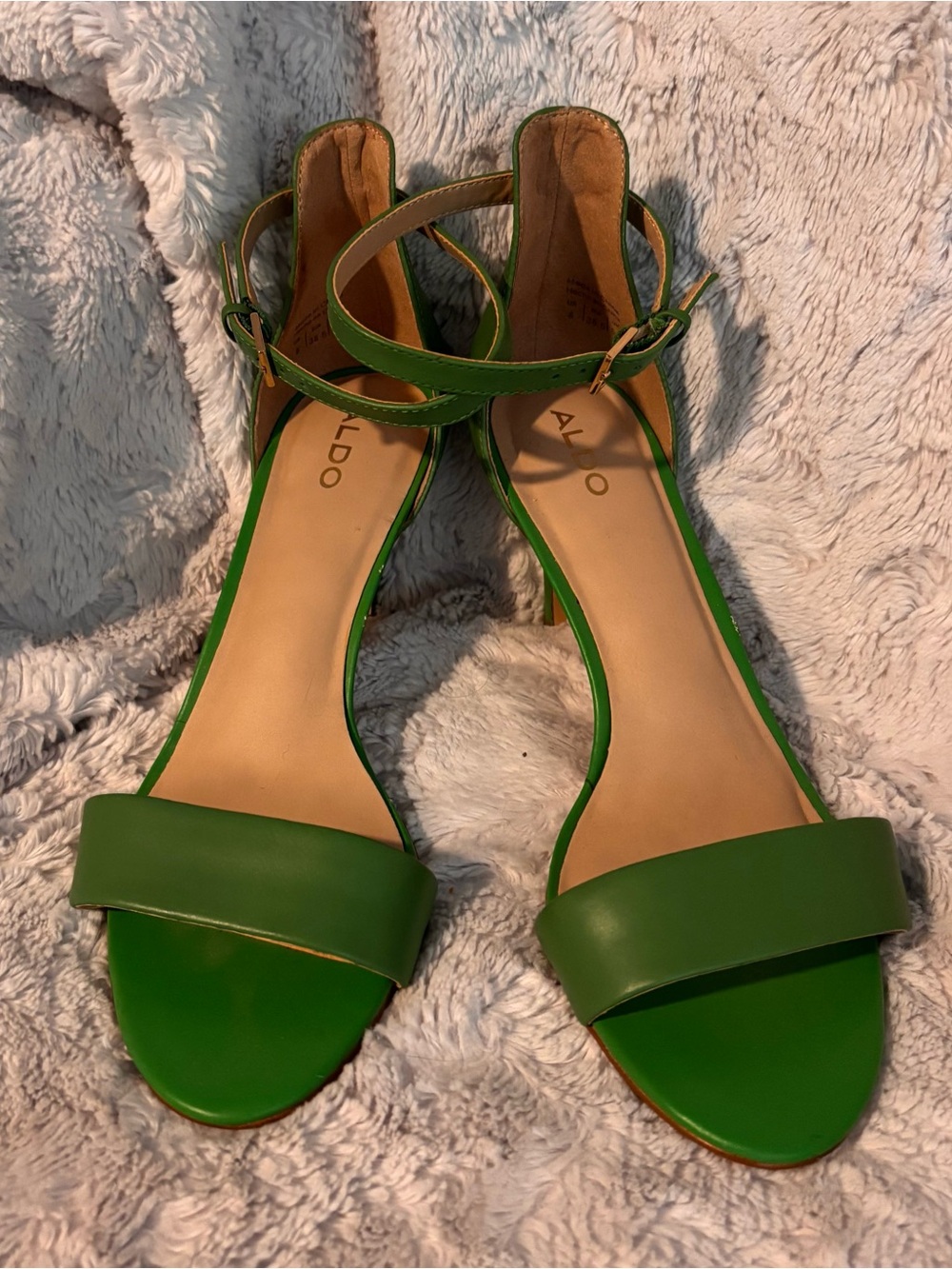 Aldo Green Ankle Strap High Heel Shoes - Size 8